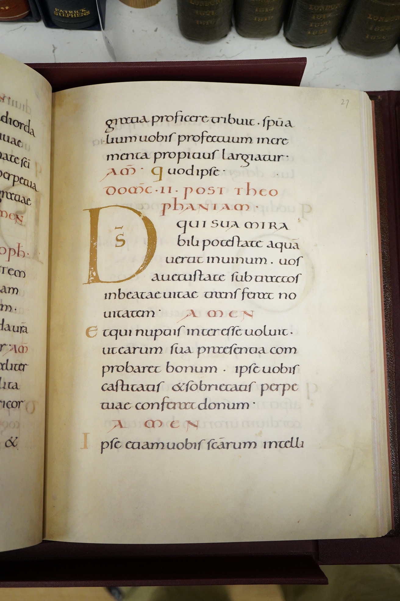 The Benedictional of Saint Athelwold. Limited facsimile edition. 119ff. in gold and colour (text and illus.) and limitation leaf; publisher's gilt lettered morocco with blind decorated panelled spine, ge. (by Smith Settl